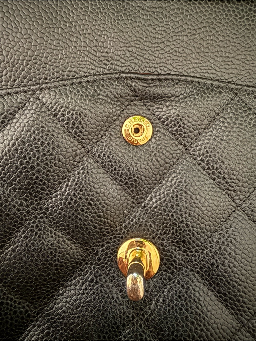 CHANEL Black Caviar Quilted Double Flap Shoulder Bag with Gold Hardware - Picture 15 of 15